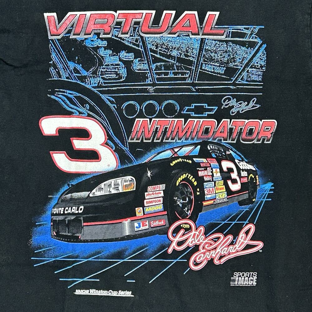Dale Ernhardt #3 Men's Size L /T-Shirt Double Sided Graphic Virtual Intimidator